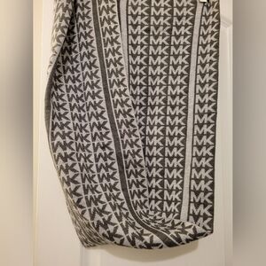 Michael Kors Black & Grey Reverse Pattern MK Logo Scarf